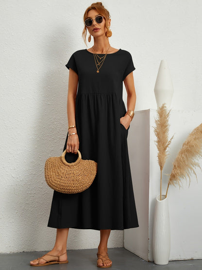 Robe Longue Fluide à Coupe Ample avec Poches