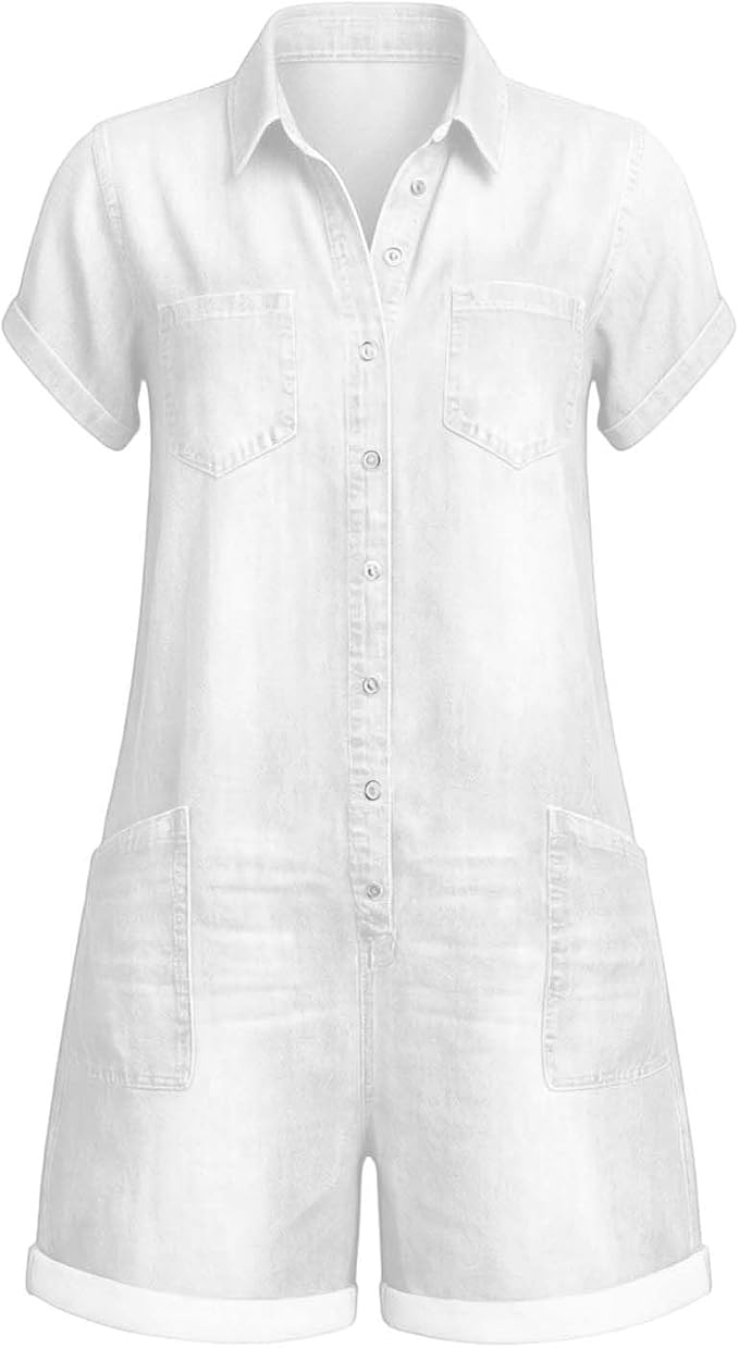 Combinaison en jean délavé vintage – Barboteuse chic et décontractée